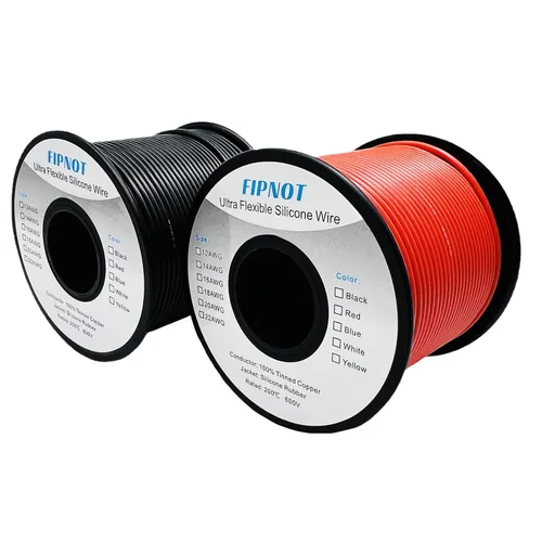 Vista 25 de Cable de 8 AWG Alambre Calibre 8 de Silicona - Carrete Negro de 25 pies, Alambre de Cobre Estañado Trenzado Extra Flexible 8AWG para Soldadura 200℃