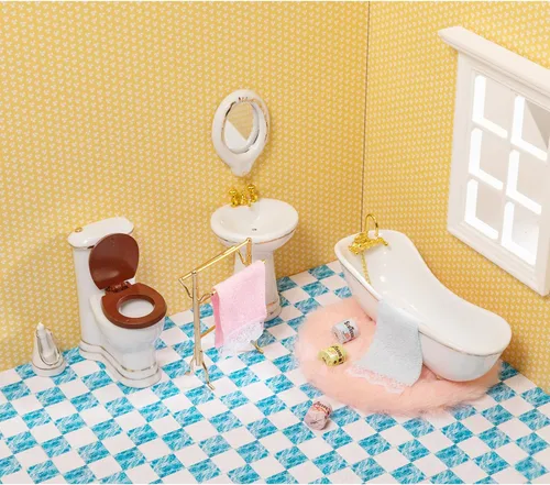 Vista 5 de Accesorios para casa de muñecas en miniatura - Alfombra para casa de muñecas, 4 piezas, 4.5 pulgadas Mini Carpet Incl 2 alfombras trenzadas y 2