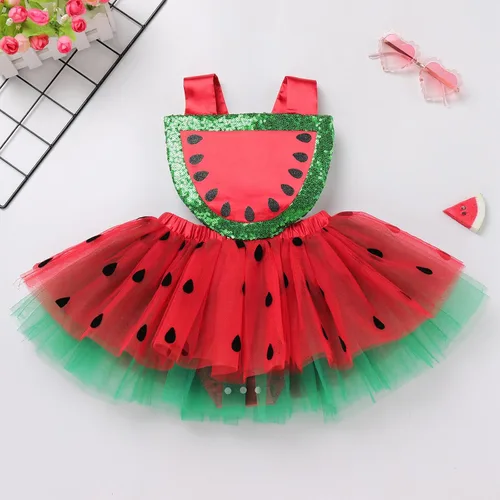Vista 2 de AWIBMK Baby Girls 1st 2nd Birthday Outfit Sequin Tulle Ruffle Sleeveless Backless Princess Party Tutu Dress with Headband