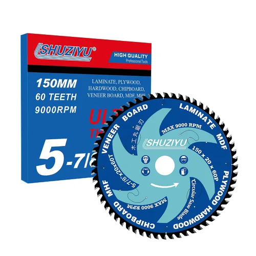 Vista 11 de 3-3/8" (85mm)-24T, hoja de sierra circular de trabajo de madera, eje 0.591 in con 3/8"(10mm) Wahser, para laminado, tablero de chapa, madera