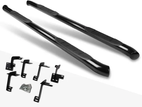 Vista 2 de (2 piezas) barras de paso Nerf redondas negras de 3 pulgadas compatibles con Ram 19-20 1500 Pickup Crew Cab