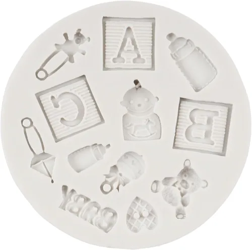 Vista 8 de Molde de silicona para pastel de bebé con temática de baby shower, moldes para pies de bebé para decoración de pastel de cumpleaños de bebé