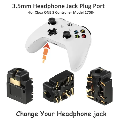 Vista 3 de 31 Pieces Replacement Game Controller Kit Thumbsticks Grips Cover Joystick LB RB Bumpers Triggers ABXY Buttons Headphone Jack Plug Port Screwdriver