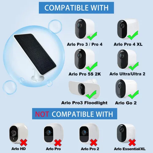 Vista 2 de JJMASEE Cargador de panel solar para Arlo Pro 4/5S 2K, Ultra 2/XL, Pro 3/4 XL, Ultra/Go de 2 a 13 pies resistente a la intemperie cable magnético
