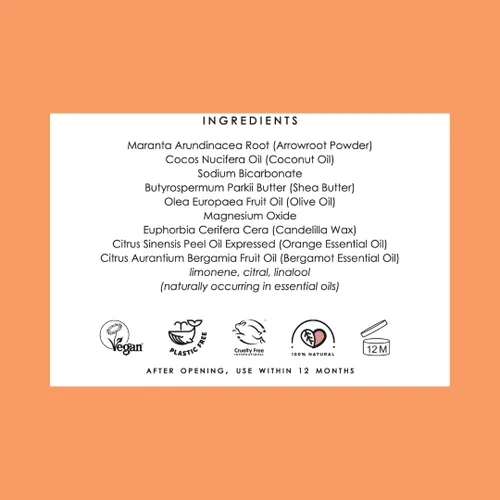 Vista 6 de The Natural Deodorant Co, Clean Bálsamo Desodorante Naranja + Bergamota 1.94 oz