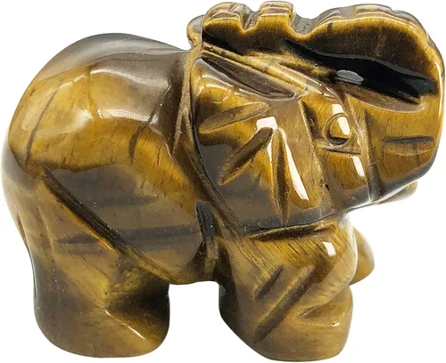 Vista 19 de Fekuar Figuras de elefante de cristal curativo talladas a mano de 1.5 pulgadas, escultura de estatua de animal de bolsillo de la suerte, decoración