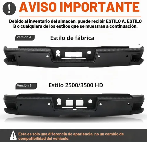 Vista 4 de Ensamble de parachoques trasero compatible con Chevy Silverado/GMC Sierra 2014-2018 1500 CON AGUJERO PARA SENSOR, acero carbono, textura negro
