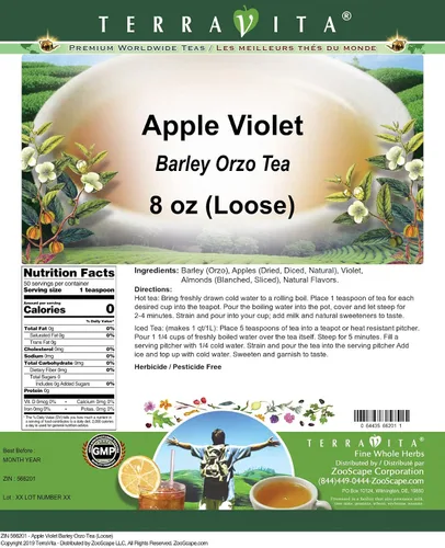 Vista 2 de Té Orzo de Cebada Violeta de Manzana (Suelto) (8 oz, ZIN: 566201)