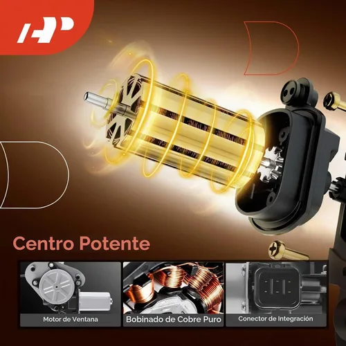 Vista 4 de A-Premium Elevalunas eléctrico delantero del lado del conductor con motor (6 pines)