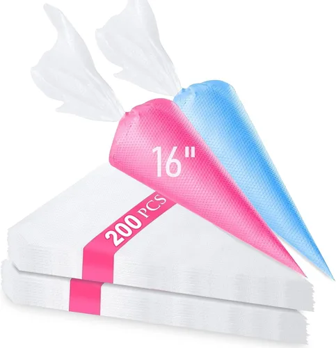 Vista 8 de Tamodan Bolsas y puntas, bolsas de pastelería y puntas adecuadas para principiantes, incluidas 100 bolsas de tuberías desechables de 16 pulgadas