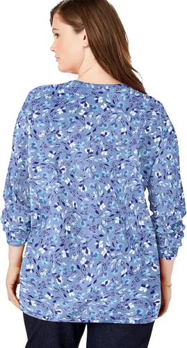 Vista 3 de Woman Within Sudadera térmica de punto gofre para mujer en talla grande