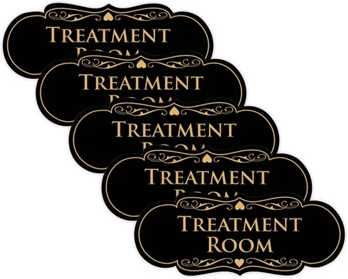 Vista 64 de Signs ByLITA Señal de sala de tratamiento de diseñador (negro) - Pequeño