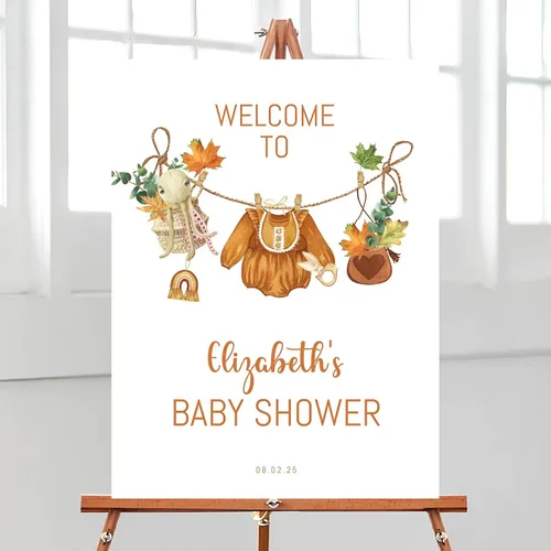 Vista 8 de Letrero de bienvenida para baby shower, tema oscuro, varios tamaños