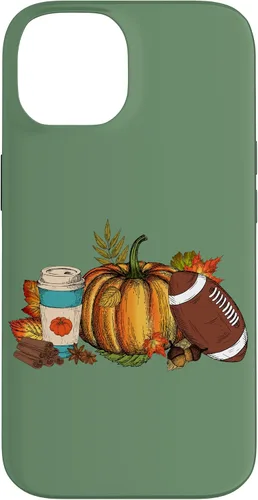 Vista 4 de Fall Football Pumpkin Coffee Latte Case for iPhone 17