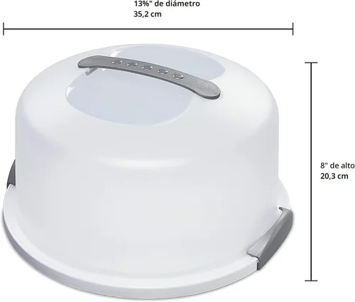 Vista 2 de Sterilite Cake Server Circular Serving Container White