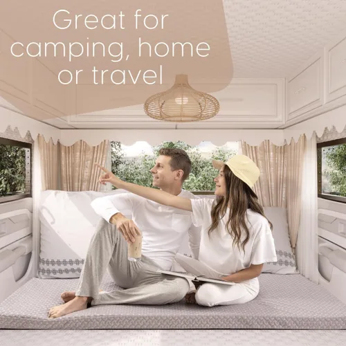 Vista 5 de Milliard Colchón de campamento, tapete enrollable de espuma viscoelástica portátil para viajes o hogar con funda lavable e impermeable + funda