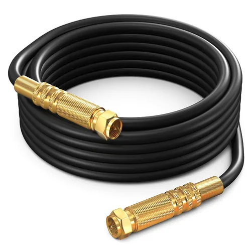 Vista 14 de Cable coaxial RG6, triple blindado, sin oxígeno, cable de cobre para TV, Internet y más, cable coaxial flexible de 1.5 pies, color blanco
