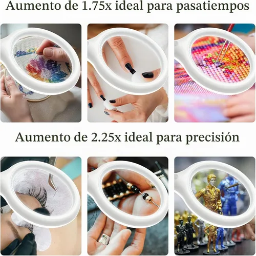 Vista 8 de Brightech LightView Pro Flex 2 en 1: Lupa LED de 5 dioptrías. Lupa iluminada con soporte y abrazadera, para escritorio, costura, mesa, luz brillante