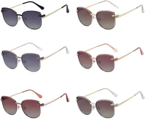Vista 8 de kachawoo Gafas de sol polarizadas ojo de gato con clip magnético en gafas cuadradas de luz azul para mujer