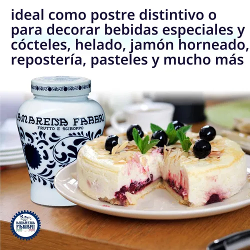 Vista 6 de Fabbri Amarena - Cerezas silvestres en almíbar, sin gluten, sin OMG, veganas, 21 onzas Sin gluten, sin OMG, vegano, úsalo como guarnición
