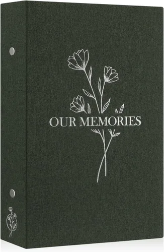 Vista 19 de Lanpn Álbumes de fotos pequeños de 4 x 6 pulgadas, 50 imágenes, paquete de 2 unidades, mini capacidad de lino Our Memories, juego de bolsillos