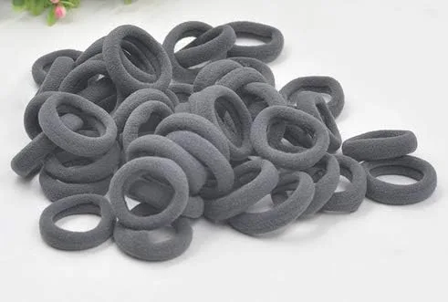 Vista 21 de Accesorios para el cabello para niñas y niños, bandas de goma para cola de caballo, bandas elásticas para el cabello (negro)