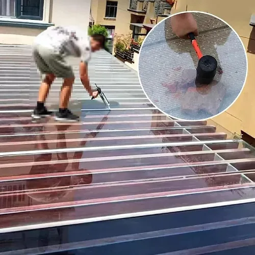Vista 6 de Hoja de policarbonato para techos, láminas de policarbonato transparente, panel de techo de plástico de polietileno, resistente a la lluvia, lámina