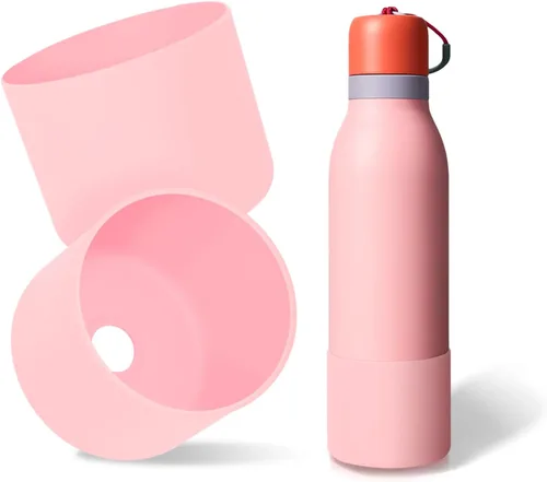 Vista 11 de 2 botas de silicona superiores para Owala FreeSip Twist de 24 onzas, funda inferior resistente a los arañazos, accesorios de botella de Owala