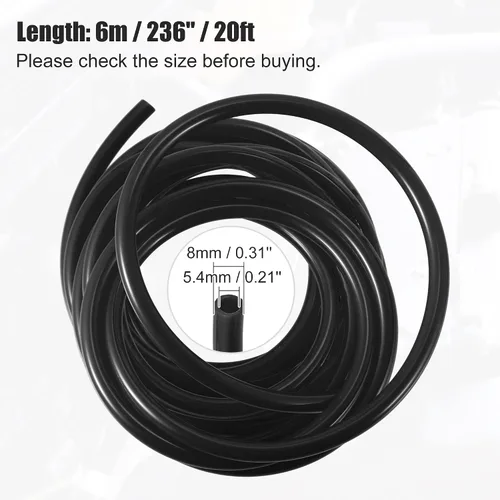 Vista 4 de X AUTOHAUX 0.31''x236'' 8mm x 6m Tubo Carburador Línea de Ventilación de Combustible Universal Línea de Gas Manguera de Gasolina Tubo para ATV Dirt