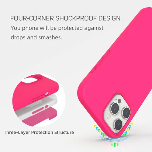 Vista 3 de Compatible con iPhone 13 Pro Max 6.7 pulgadas, [a prueba de golpes] [antiarañazos] Funda delgada de silicona líquida protectora de gel de goma