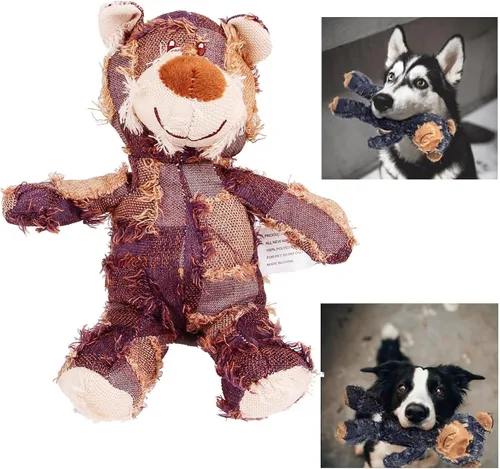 Vista 8 de Oso robusto indestructible 2023, tamaño grande, juguetes para perros, compañero de perro para masticadores pesados, juguetes chirriantes duraderos