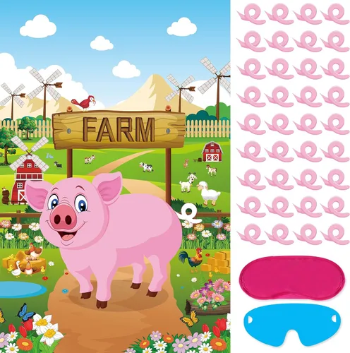 Vista 11 de Juego de fiesta de Hooqict Pin The Hat On The Cat para gatos, juegos de fiesta de cumpleaños de gato para niños, suministros de fiesta de cumpleaños