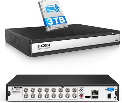 Vista 8 de ZOSI 1080P H.265+ 16CH 4-en-1 híbrido AHD/TVI/CVI/CVBS seguridad DVR, sin