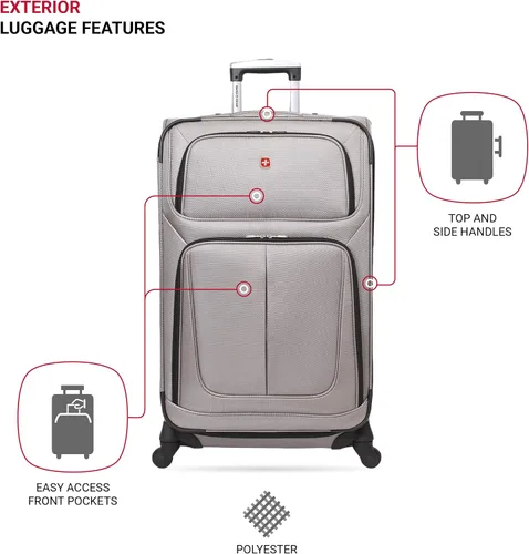 Vista 3 de SwissGear - Equipaje suave expandible Sion con ruedas Peltre