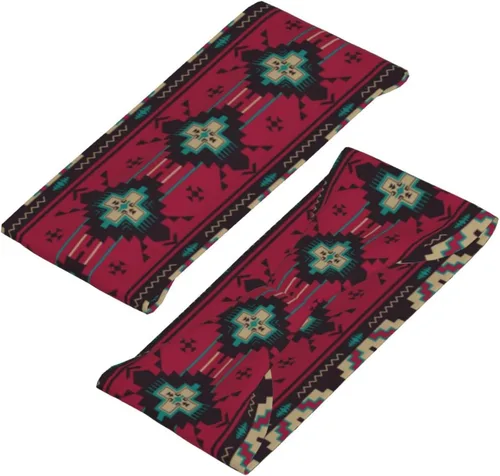 Vista 2 de Diademas nativas americanas, bandas elásticas para la cabeza, diademas anchas para yoga, bandas para el cabello de moda para mujeres y niñas