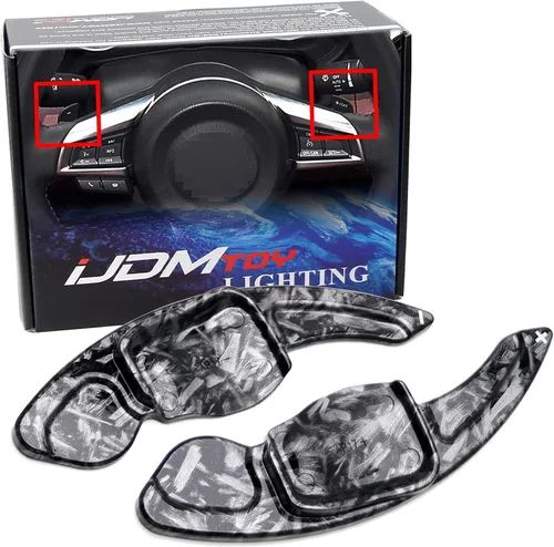 Vista 9 de iJDMTOY Extensiones de paleta grandes con acabado negro brillante compatibles con Volkswagen MK6 Golf/GTI CC Tiguan Touareg Beetle Jetta (A6), etc