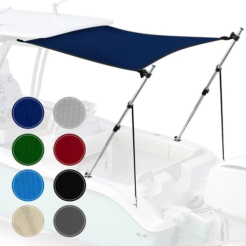 Vista 10 de Extensión universal de sombra en T para toldos Bimini para barcos, toldo de barco, postes telescópicos ajustables, acero inoxidable, cubierta