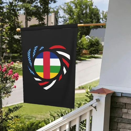 Vista 8 de We Heart America And Central African Republic Love Forever Garden Flag 28"x40" Inch Double Sided Garden Flags Home Lawn Outdoor Decor Flags Party