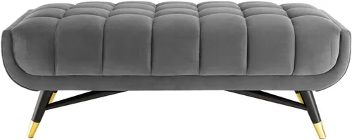 Vista 6 de Modway Adept - Banco de terciopelo de rendimiento de 47.5 pulgadas, color gris