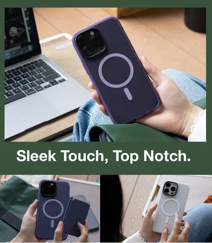 Vista 5 de TORRAS Funda Mate Mejorada para Estuche iPhone 14 Pro,[Protección de Grado Militar 12FT][Compatible con MagSafe] Cubierta de Teléfono Translúcida