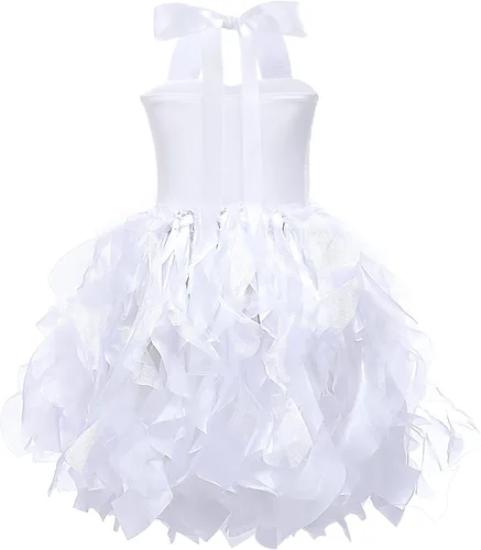 Vista 2 de Tutu Dress for Girls Princess Prom Dresses Sparkly Sequin Tulle Party Dress for Girls Easter Birthday Party Outfit