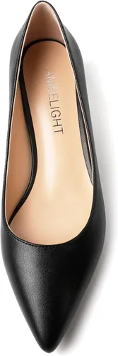 Vista 7 de AMBELIGHT Zapatos de tacón bajo para mujer, de gamuza y tacón bajo para oficina, sin cordones, de 1.5 pulgadas