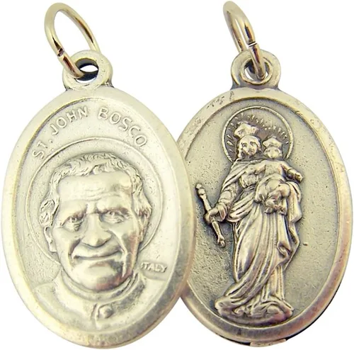 Vista 26 de Catholic Patron Saint Medals Base en tono plateado, 1 pulgada, juego de 2