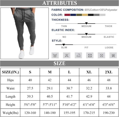Vista 7 de BUXKR - Pantalones deportivos ajustados con bolsillos profundos para hombre, para gimnasio, correr y fisioculturismo