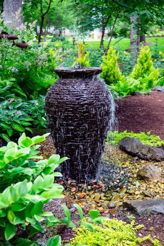 Vista 7 de Aquascape Kit de fuente de agua de urna de pizarra apilada mediana para paisaje y jardín 58090