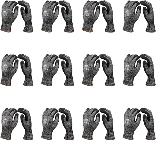 Vista 5 de Malta Dynamics Safety Gloves, 12 Pack Insulated Work Gloves, Comfortable Fit, ANSI Cut A4, PPE, Touch Screen, OSHA/ANSI/ISEA