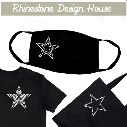 Vista 2 de 12 calcomanías termoadhesivas con diamantes de imitación de cristal de estrella, para bricolaje, camiseta de diamantes de imitación de estrella