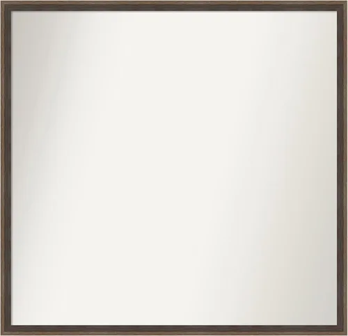 Vista 31 de Amanti Art Brown Bathroom Mirror for Over Sink, 21x33 Custom Made Hardwood Wedge Mocha Rectangle Vanity Mirror, Large Modern Wood Frame, Hangs