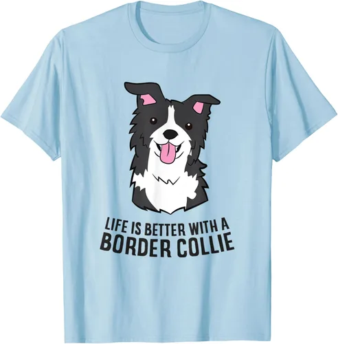 Vista 66 de Camiseta Border Collie Owner Life Is Better With a Border Collie Dog, Blanco, S