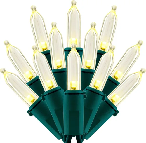 Vista 11 de 200 unidades de luces de Navidad LED de color blanco cálido, 66 pies de alambre blanco con certificación UL, juego de luces de cadena de calidad